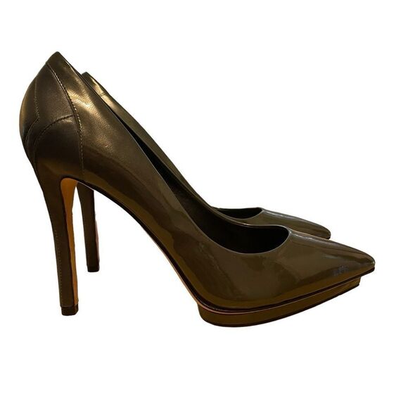 Brian Atwood Grey Patent Leather Stiletto Pumps Size 9 - Picture 1 of 5